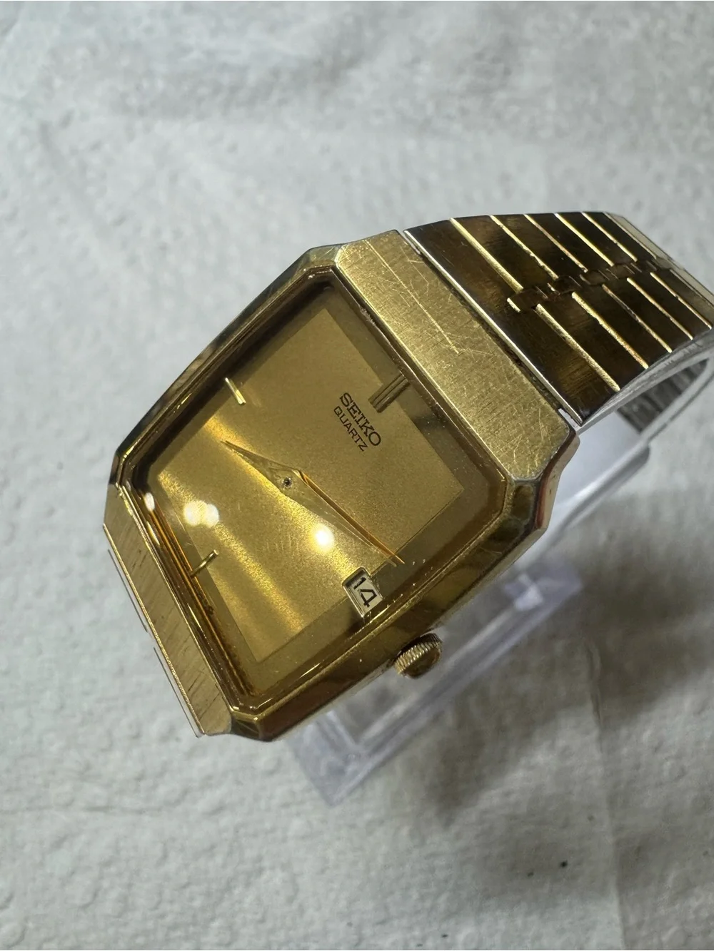 Seiko Gold Tone Rectangular Quartz Watch